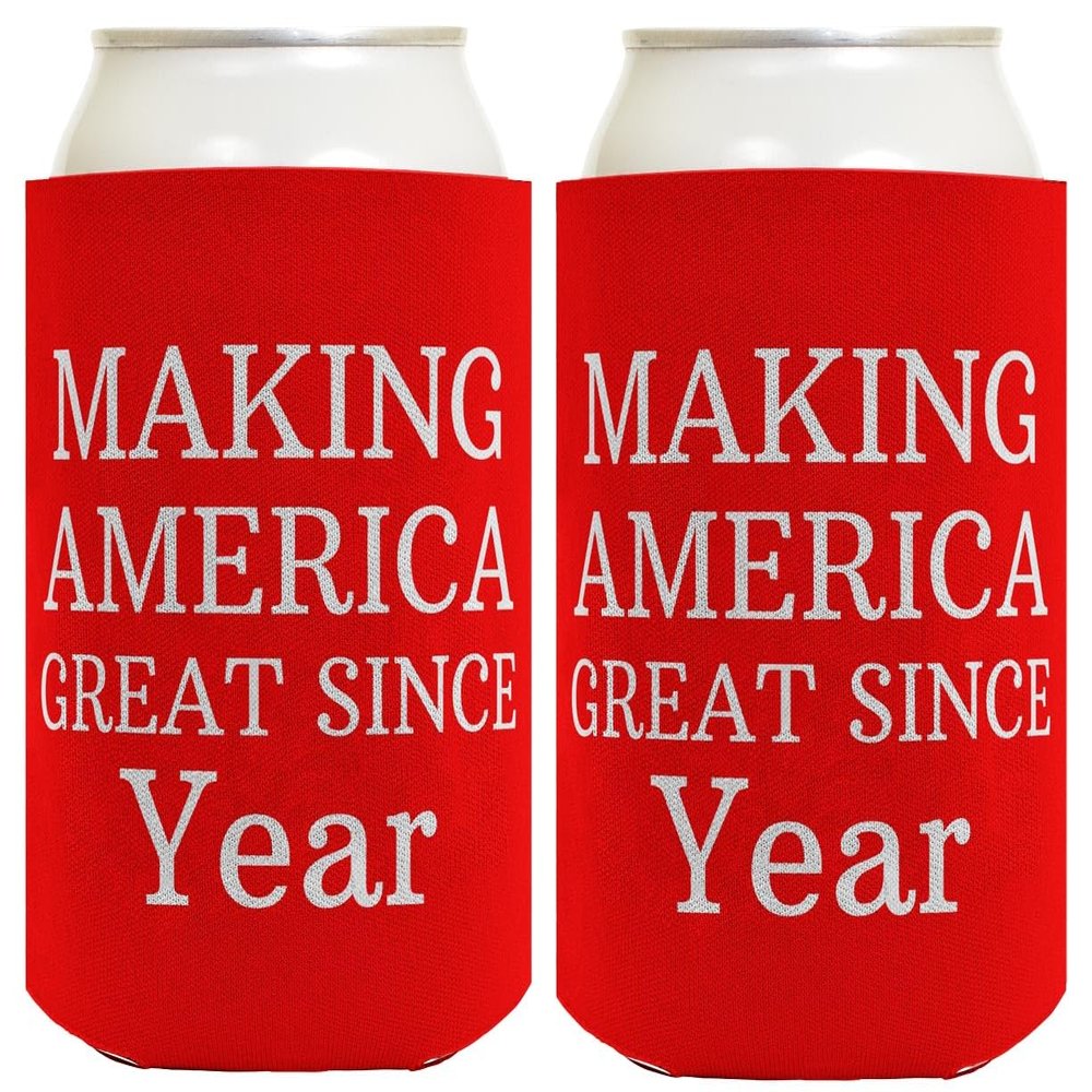 Personalized Birthday Favors Making America Great Since Your Birth Year Custom Birthday Party Supplies 2-Pack Personalized Can Drink Thermocoolers