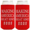 Personalized Birthday Favors Making America Great Since Your Birth Year Custom Birthday Party Supplies 2-Pack Personalized Can Drink Thermocoolers view 4