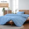 ARlinen Western King Size Duvet Cover Set, 100% Egyptian Cotton, 3 Piece Bedding Set with Zipper Closure, Includes 1 Light Blue Stripe Duvet Cover (120x120 inches) and 2 Pillow Cases (20x40 inches) view 2