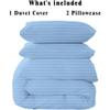 ARlinen Western King Size Duvet Cover Set, 100% Egyptian Cotton, 3 Piece Bedding Set with Zipper Closure, Includes 1 Light Blue Stripe Duvet Cover (120x120 inches) and 2 Pillow Cases (20x40 inches) view 3