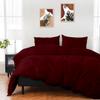 ARlinen Twin Size Duvet Cover Set, 100% Egyptian Cotton, 3 Piece Bedding Set with Zipper Closure, Includes 1 Burgundy Duvet Cover (88x68 inches) and 2 Pillow Cases (20x30 inches) view 1
