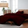 ARlinen Twin Size Duvet Cover Set, 100% Egyptian Cotton, 3 Piece Bedding Set with Zipper Closure, Includes 1 Burgundy Duvet Cover (88x68 inches) and 2 Pillow Cases (20x30 inches) view 2