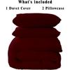 ARlinen Twin Size Duvet Cover Set, 100% Egyptian Cotton, 3 Piece Bedding Set with Zipper Closure, Includes 1 Burgundy Duvet Cover (88x68 inches) and 2 Pillow Cases (20x30 inches) view 3