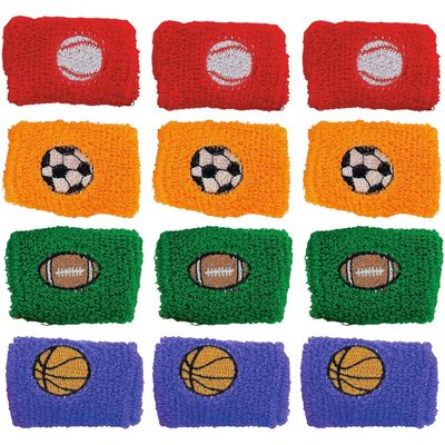 Fun Express - Sport Ball Wrist Bands - Jewelry - Bracelets - Novelty Bracelets - VBS Vacation Bible School Supplies/Decor - 12 Pieces
