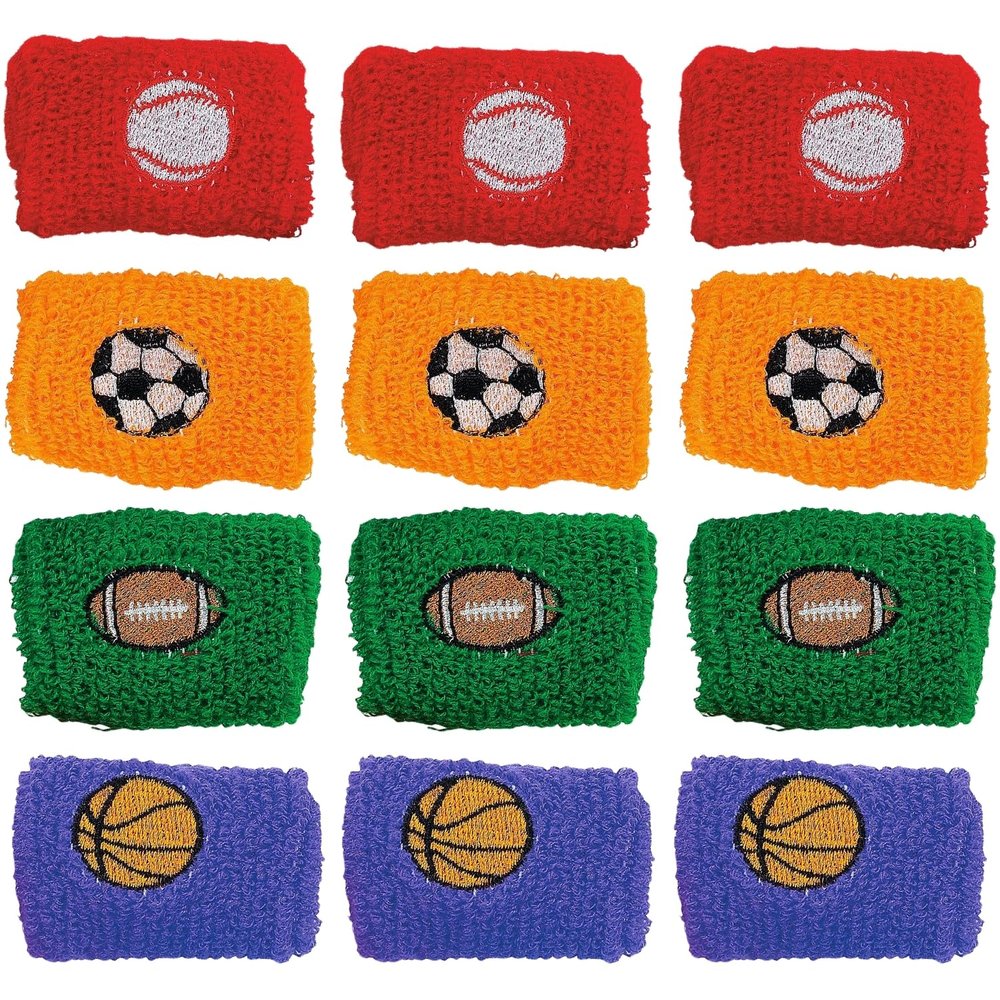 Fun Express - Sport Ball Wrist Bands - Jewelry - Bracelets - Novelty Bracelets - VBS Vacation Bible School Supplies/Decor - 12 Pieces