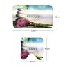 Amagical Zen Garden Theme 3 Piece Shower Curtain Set Bathroom Mat Set Orchid Flowers and Stones in Zen Garden Sunny Day Pattern Bath Mat + Contour Mat + Shower Curtain and 12 Hooks view 3