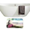 Amagical Zen Garden Theme 3 Piece Shower Curtain Set Bathroom Mat Set Orchid Flowers and Stones in Zen Garden Sunny Day Pattern Bath Mat + Contour Mat + Shower Curtain and 12 Hooks view 4