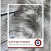 LAMBZY Faux Sheepskin Hypoallergenic Oval Silky Shag Rug, Luxury Shaggy Silky Plush Carpet for Bedrooms Rugs Living Room Kids Rooms Sofa Floor Rugs (3'x5',90x150 cm, Grey) view 3