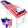 8-Foot Folding Party Table w/Music Sync LED Lights, Free Set of HEXCUPs & (9) Pong Balls - USA view 1