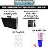 8-Foot Folding Party Table w/Music Sync LED Lights, Free Set of HEXCUPs & (9) Pong Balls - USA view 3