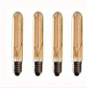 Vintage Edison LED Bulb 4 Pack,T10/T30 LED Bulbs 2W Antique COB Tubular Filament LED Bulb Tubular Edison Style LED Filament Bulb T10,Dimmable,E27 Medium Base,Warm White 2300K,Amber Glass Cover view 1