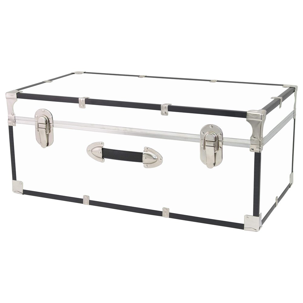 Seward Trunk Basic 30" Trunk - White Storage Chest with Latches & Handle