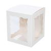 ClearBags 4" x 4" x 4 5/8" White Craft Paper Window Box with Attached PET Sheet(25 pieces) | Gift Box with Top Hole for Sticks | For Treats, Caramel Apple, Wedding or Party Favors | WGWG349 view 2