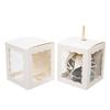 ClearBags 4" x 4" x 4 5/8" White Craft Paper Window Box with Attached PET Sheet(25 pieces) | Gift Box with Top Hole for Sticks | For Treats, Caramel Apple, Wedding or Party Favors | WGWG349 view 4