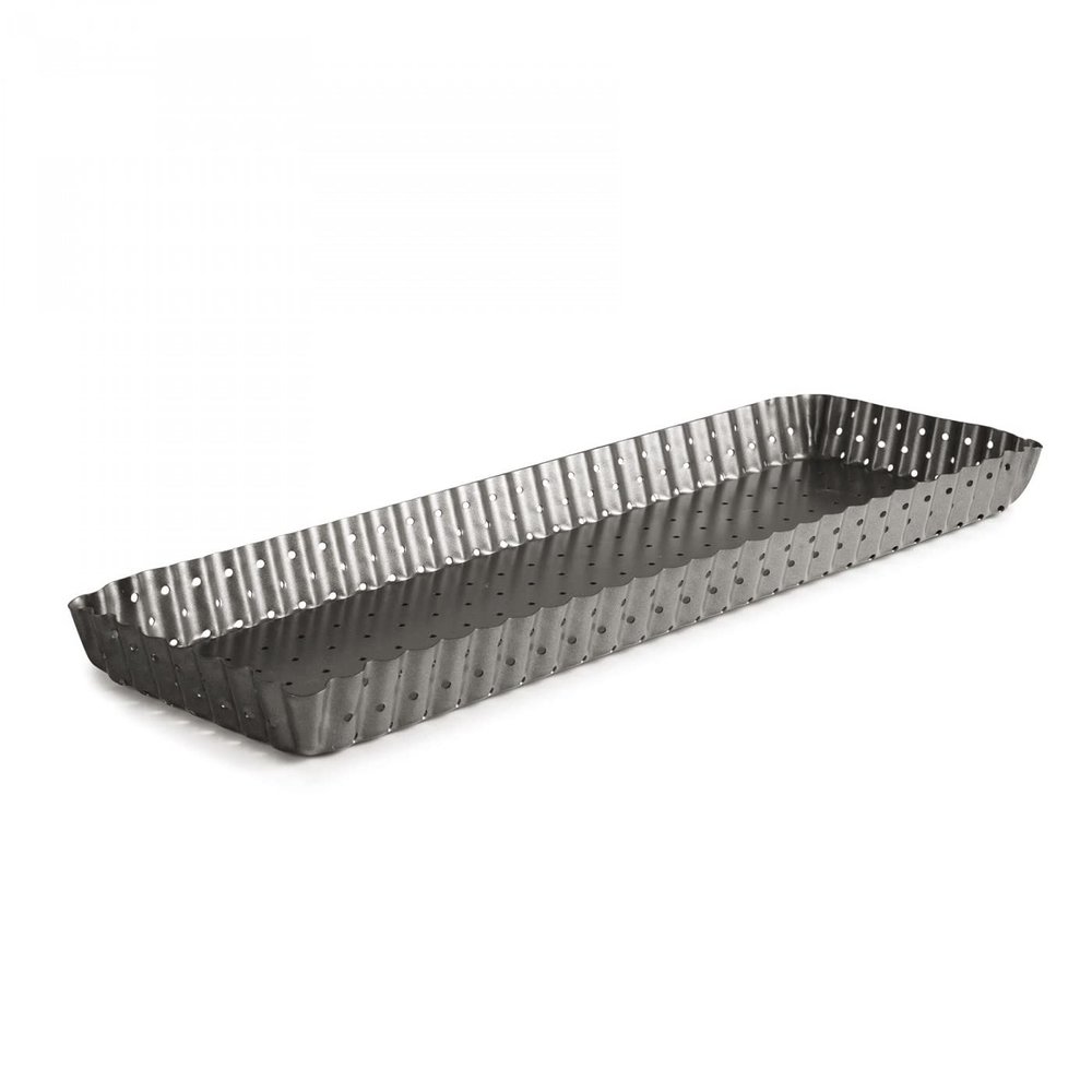 ibili 835235 Perforated Oblong Pan 35X11, Rolled Steel Plate, Black