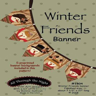 All Through The Night Winter Friends Banner Pattern