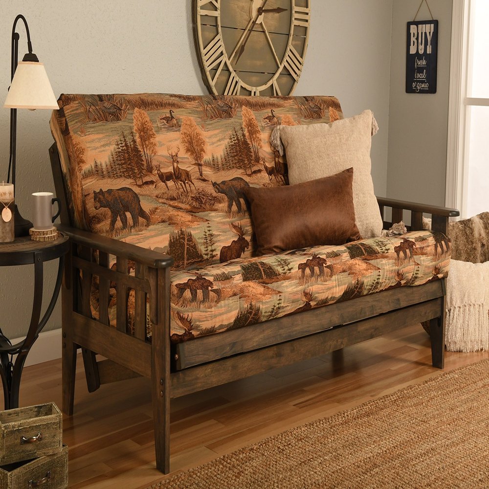 Kodiak Furniture Tucson Full Size Futon Set In Rustic Walnut Finish, Canadian