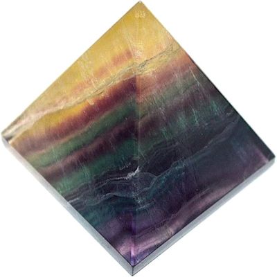 AWAKEN YOUR KUNDALINI Rainbow Fluorite Pyramid 2 Inch  Meditation & Healing Crystal Stone