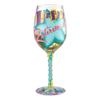 Enesco 6002442 Designs by Lolita Happy, Retirement Blown Wine Glass, 15 oz., Multicolor view 3