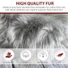 LAMBZY '' Lena Collection '' Faux Sheepskin Super Soft Hypoallergenic Square Area Rug Plush Fur Premium Shag (96", 240x240 cm, Grey) view 2