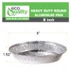 EcoQuality 8" Round Aluminum Foil Pans - Disposable Containers with Foldable Walls for Pie Baking, Cooking, Serving, Reheating, and Storing - Freezer and Oven Safe Tart Pan 150 Pack view 2