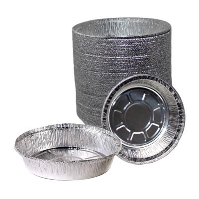 EcoQuality 8" Round Aluminum Foil Pans - Disposable Containers with Foldable Walls for Pie Baking, Cooking, Serving, Reheating, and Storing - Freezer and Oven Safe Tart Pan 100 Pack