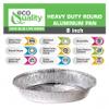EcoQuality 8" Round Aluminum Foil Pans - Disposable Containers with Foldable Walls for Pie Baking, Cooking, Serving, Reheating, and Storing - Freezer and Oven Safe Tart Pan 100 Pack view 3