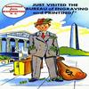 Vintage postcard from a series make to promote the city of Washington DC in 1953 The card shows a man with his valise and his pockets stuffed with cash that he liberated from the Governments Bureau o view 1