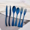 Uniturcky Luxury 18/10 Stainless Steel Matte Blue Flatware Set - Silverware Cutlery Utensil Set Steak Knife Spoon and Fork Knife Serving Set,Service for 1 (6-Piece) view 2