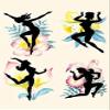 Four flower fairies frolic among the flowers In the 1930s the classic homemaker could purchase decals applied by water to decorate the kitchen furniture or anything else they desired These are sampl view 1