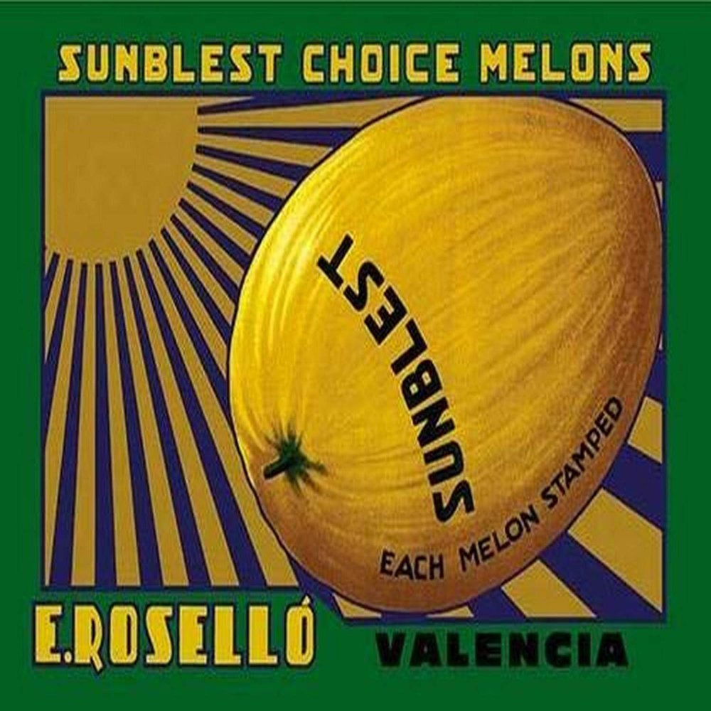 Melons kissed by the sun adorn this packing crate label Vegetable and Fruit crate labels were produced between the 1890s and 1950s to highlight one brand over another and increase sales in a market w