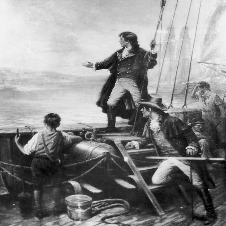 Francis Scott Key N(1779-1843) American Lawyer And Writer Of The Star Spangled Banner Our Flag Was Still There (Francis Scott Key Witnessing The Bombardment Of Fort Mchenry September 13-14 1814) Oil O