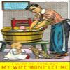 An English suffrage movement postcard showing a man doing domestic chores and complaining he doesnt get a vote Everybody works but Mother shes a suffragette is the message Womens suffrage is the righ view 1