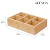 mDesign Bamboo Tea & Food Storage Organizer Container Box - Wooden Holder Case for Tea Bags, Coffee, Snacks, Sugar, Sweeteners, and Small Packets - Echo Collection - Natural Wood view 3