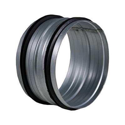 DL Wholesale 10in Straight Duct Connector Galvanized Steel with Rubber Gaskets for Airtight HVAC Ventilation Inline Fan and Filter Connections