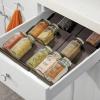 mDesign Expandable Plastic Deluxe Spice Rack, Drawer Organizer for Kitchen Cabinet Drawers, 3 Tier Slanted for Spice Jars, Food Seasoning Bottle Storage, Ligne Collection - Bronze view 3