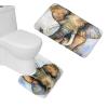 Amagical Colorful Elephant Decor 3 Piece Bath Mat Set Shower Curtain Set Bathroom Mat Contour Mat Polyester Fabric Waterproof Shower Curtain and 12 Hooks view 2
