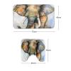 Amagical Colorful Elephant Decor 3 Piece Bath Mat Set Shower Curtain Set Bathroom Mat Contour Mat Polyester Fabric Waterproof Shower Curtain and 12 Hooks view 3