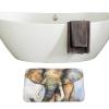 Amagical Colorful Elephant Decor 3 Piece Bath Mat Set Shower Curtain Set Bathroom Mat Contour Mat Polyester Fabric Waterproof Shower Curtain and 12 Hooks view 4