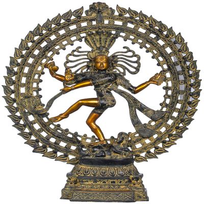 Exotic India Nataraja - Brass Statue - Color Black Gold Color
