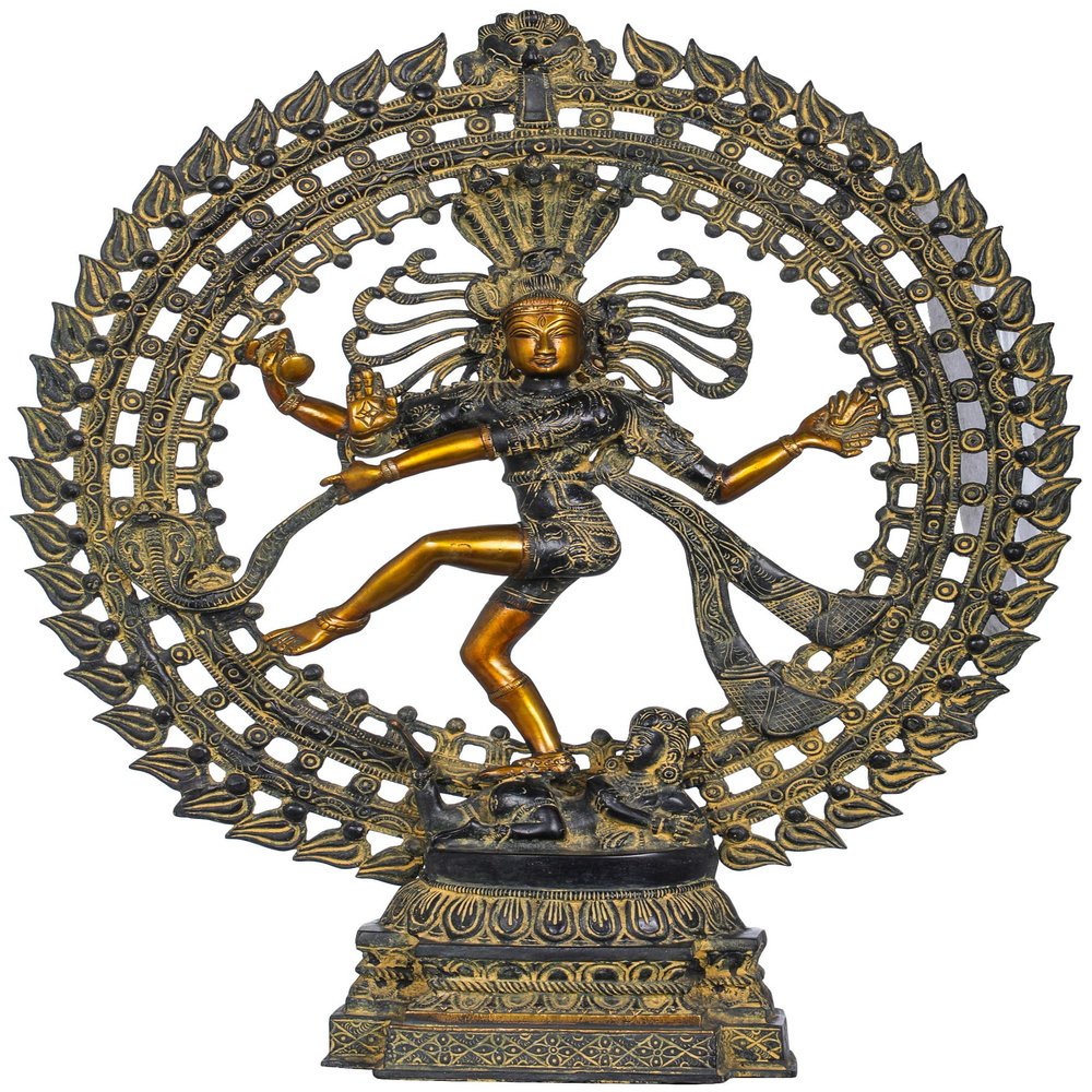 Exotic India Nataraja - Brass Statue - Color Black Gold Color