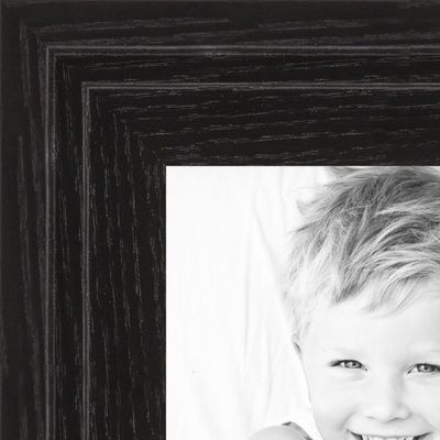ArtToFrames 4x7 inch Black Stained Tri-ridged Canvas Floater Wood Picture Frame, 2WOM0066-82534-YBLK-4x7