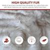 Super Soft Faux Sheepskin Silky Shag Bedspread (Twin 120"x70", White with Brown Tips) view 2