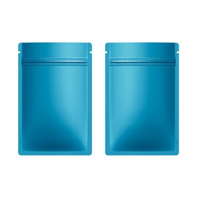 QQ Studio 100pcs Double-Sided Matte Foil Flat Packaging Zipper Seal Bags (3.3" x 5.1", Matte Blue)