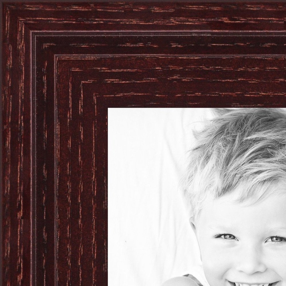 ArtToFrames 9x27 inch Cherry Striped Canvas Floater Wood Picture Frame, 2WOM0066-82534-YCHY-9x27
