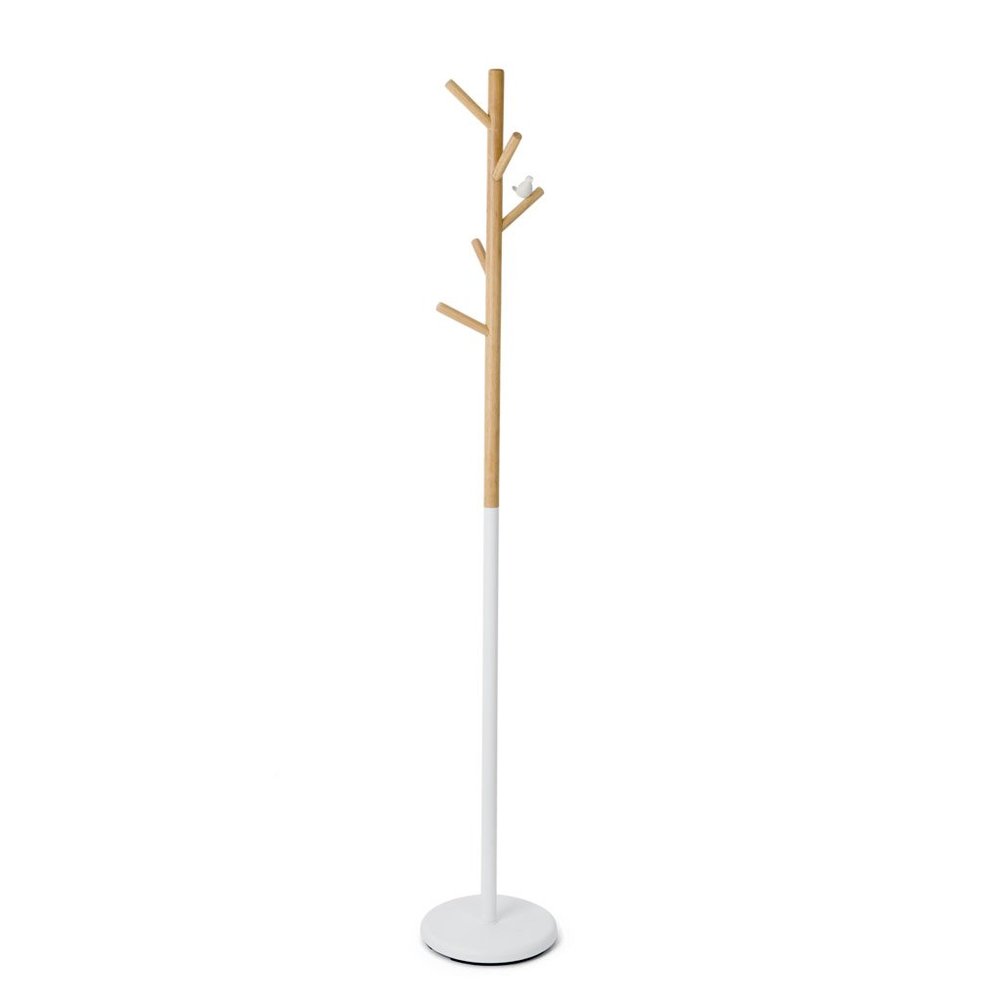 Balvi Coat rack Birdie White colour 5 hangers With a bird figure Metal/wood 177cm