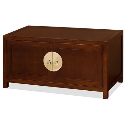 ChinaFurnitureOnline Mahogany Finish Elmwood Chinese Ming Kang Cabinet