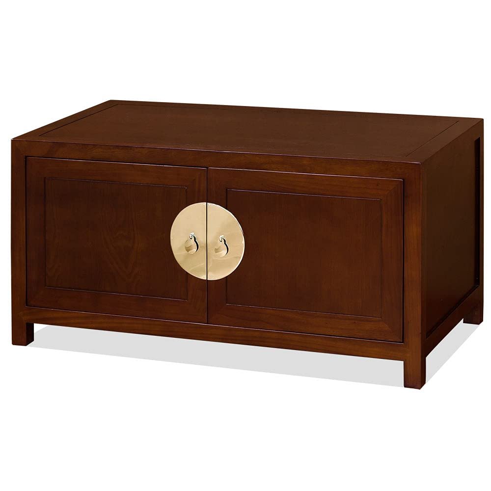 ChinaFurnitureOnline Mahogany Finish Elmwood Chinese Ming Kang Cabinet