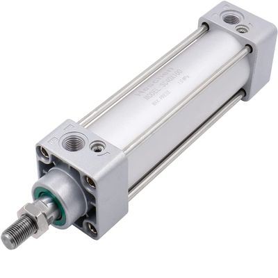 Heschen Tie-Rod Pneumatic Air Cylinder, SC 40-100, 40mm Bore, 100mm Stroke, PT 1/4 Port, Double Acting, Adjustable Cushion, Self-Lubricating Actuator for Industrial & Woodworking