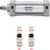 Heschen Tie-Rod Pneumatic Air Cylinder, SC 40-100, 40mm Bore, 100mm Stroke, PT 1/4 Port, Double Acting, Adjustable Cushion, Self-Lubricating Actuator for Industrial & Woodworking view 4